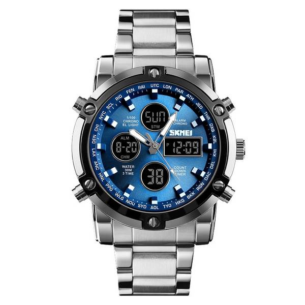 Men Quartz Watch Male Steel Wristwatch Fashion Big Dial Shockproof Watches
