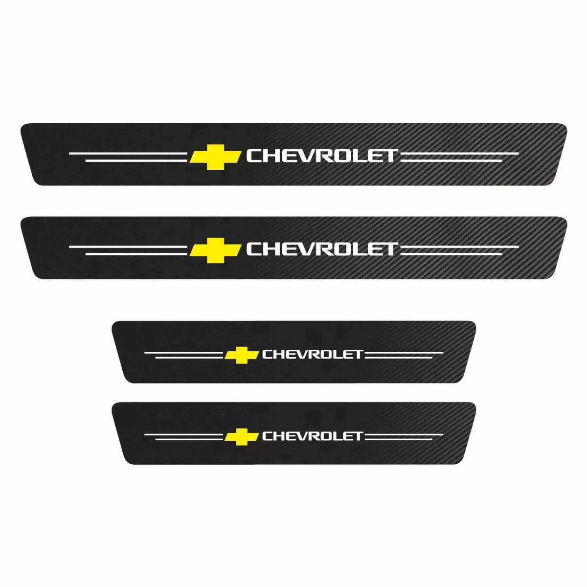 4PCS Pattern Carbon Fiber Door Sill Protection Strip Set