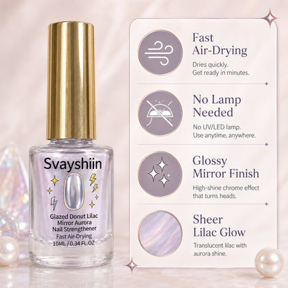 Glazed Donut Lilac Mirror Aurora Nail Strengthener Fast Air-Drying