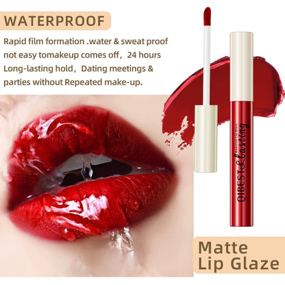 QIBEST Non-Stick Cup Lip Glaze – Matte Liquid Lipstick (Smudge-Proof & Long-Lasting)