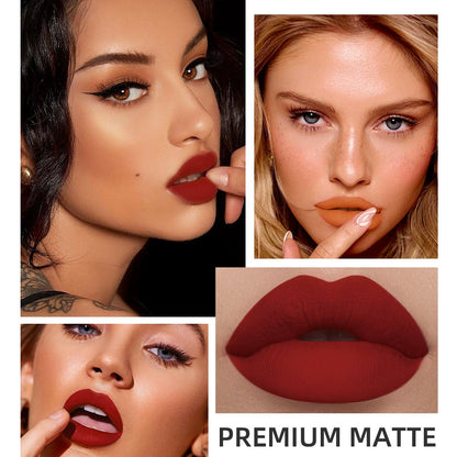 QIBEST Non-Stick Cup Lip Glaze – Matte Liquid Lipstick (Smudge-Proof & Long-Lasting)