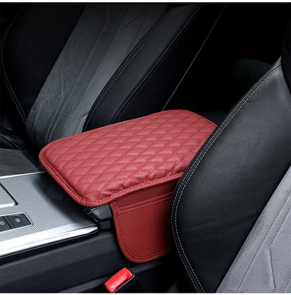 Car Armrest Box Cushion with Built-in Storage Bag