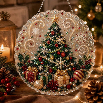 Christmas Pearl Diamond Painting Suncatcher Kit for Home Decor and Holiday Gifts