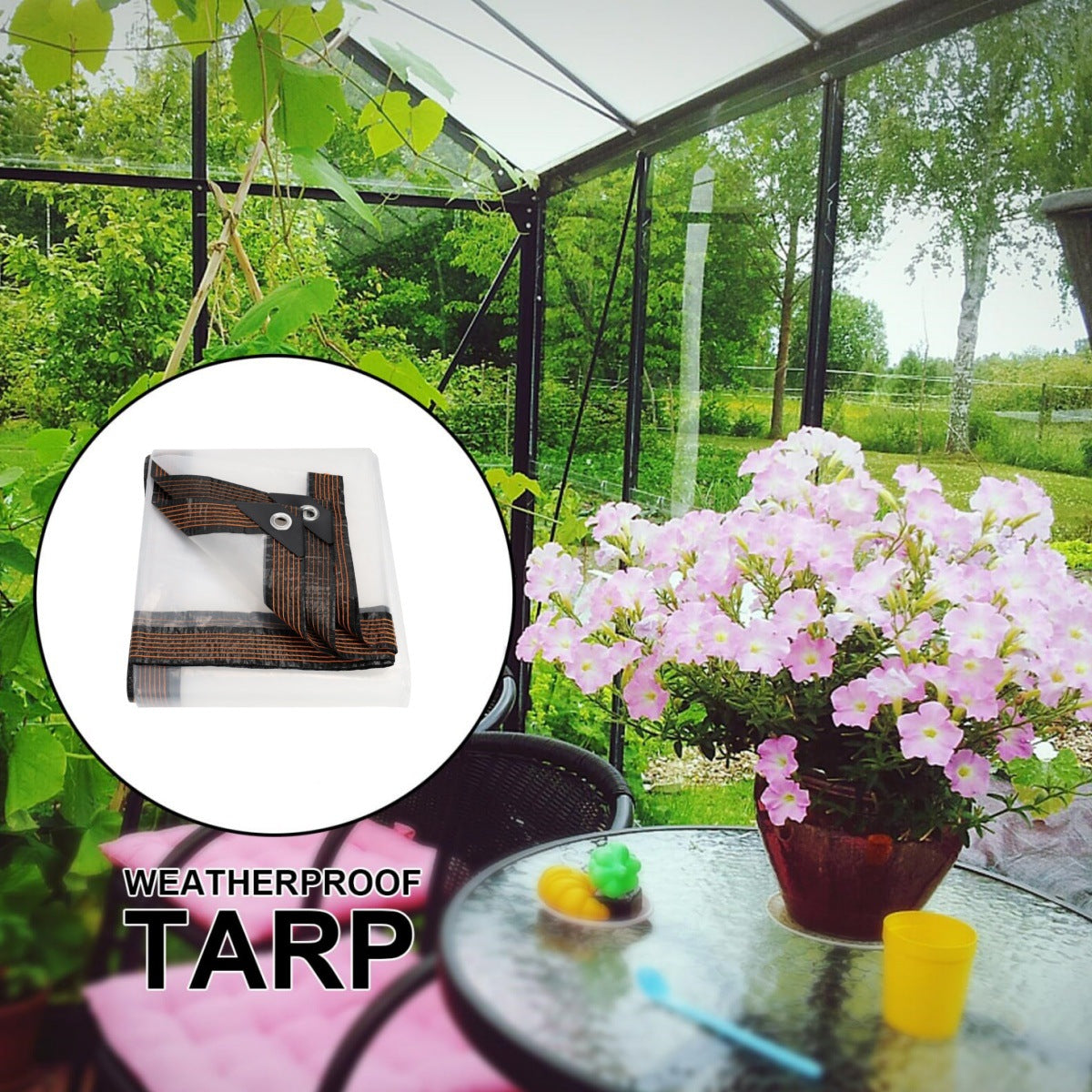 7*11FT Waterproof Clear Tarp with Grommets