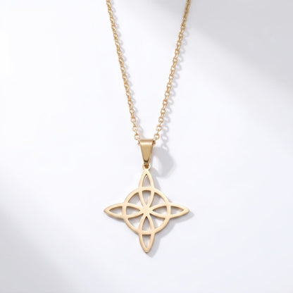 Witches Knot Necklace Stainless Steel Pagan Wiccan Symbol Pendant