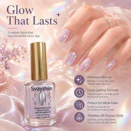Glazed Donut Lilac Mirror Aurora Nail Strengthener Fast Air-Drying