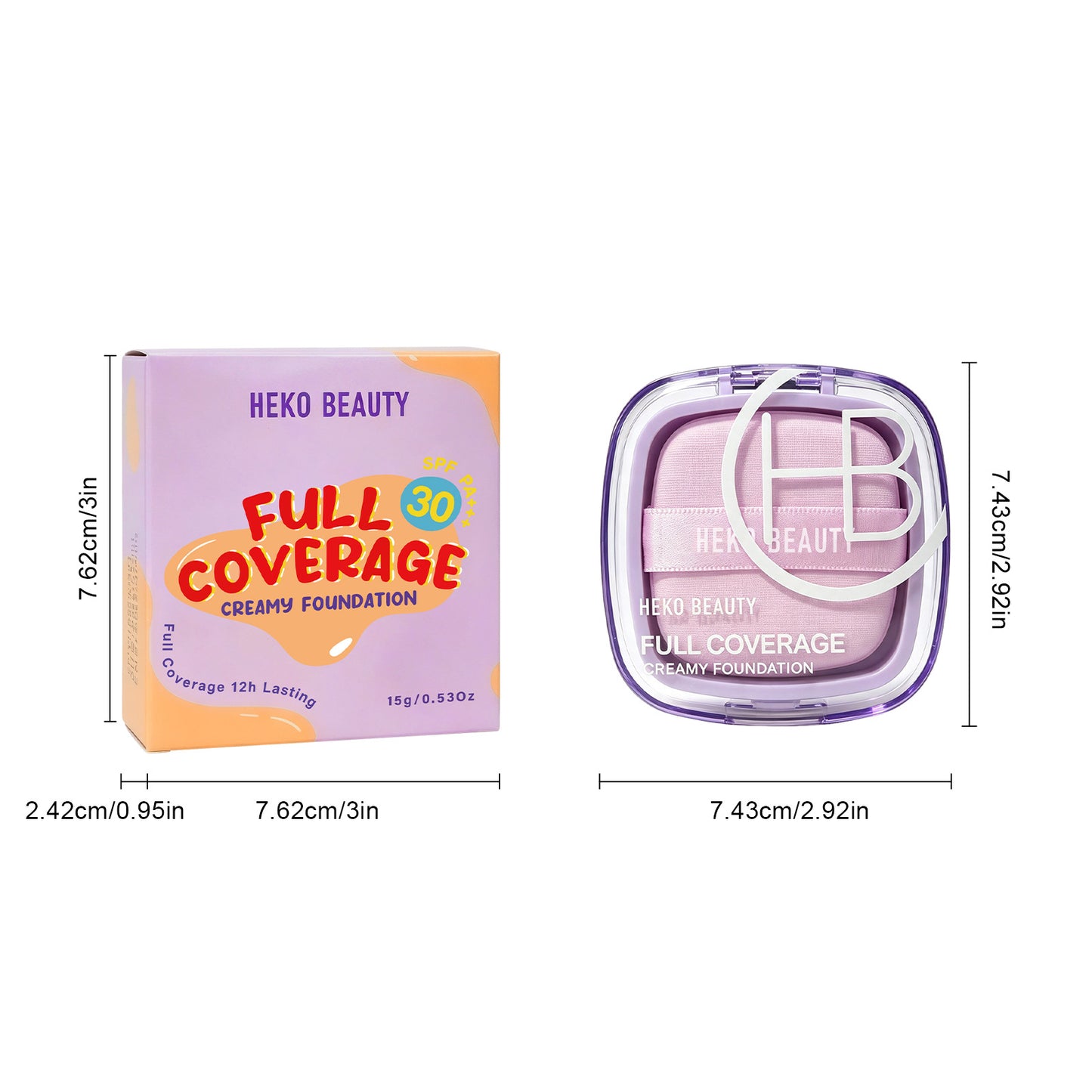 Full Coverage Creamy Foundation Waterproof with SPF 30+++ Blurring, Smoothing & Nourishing