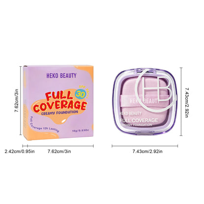 Full Coverage Creamy Foundation Waterproof with SPF 30+++ Blurring, Smoothing & Nourishing