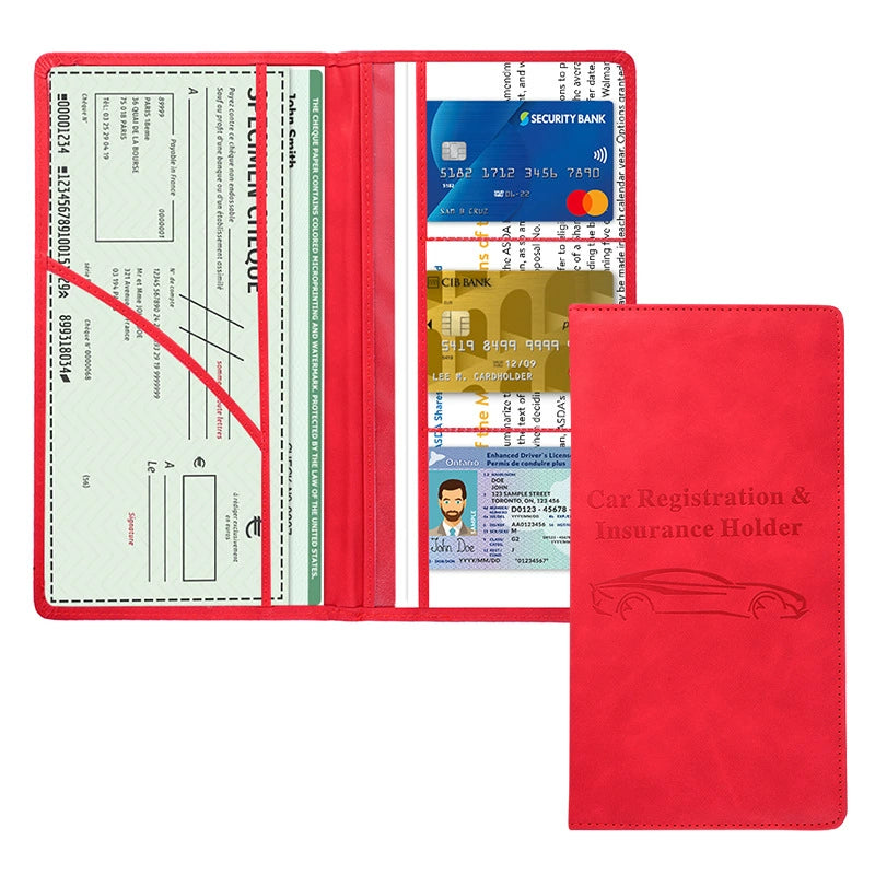 Car Registration & Insurance Card Holder - Magnetic Closure Vehicle Organizer