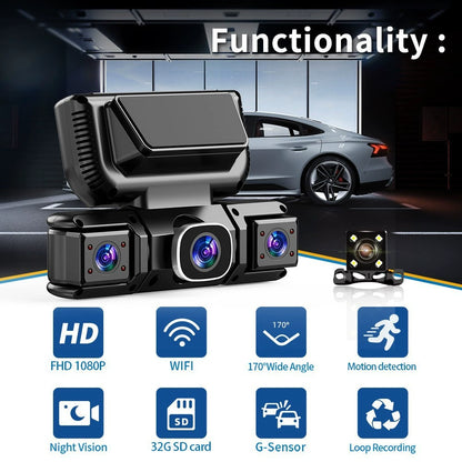 1080P FHD 360 Degree car Dash cam Wireless- Dash Cam Front and Rear