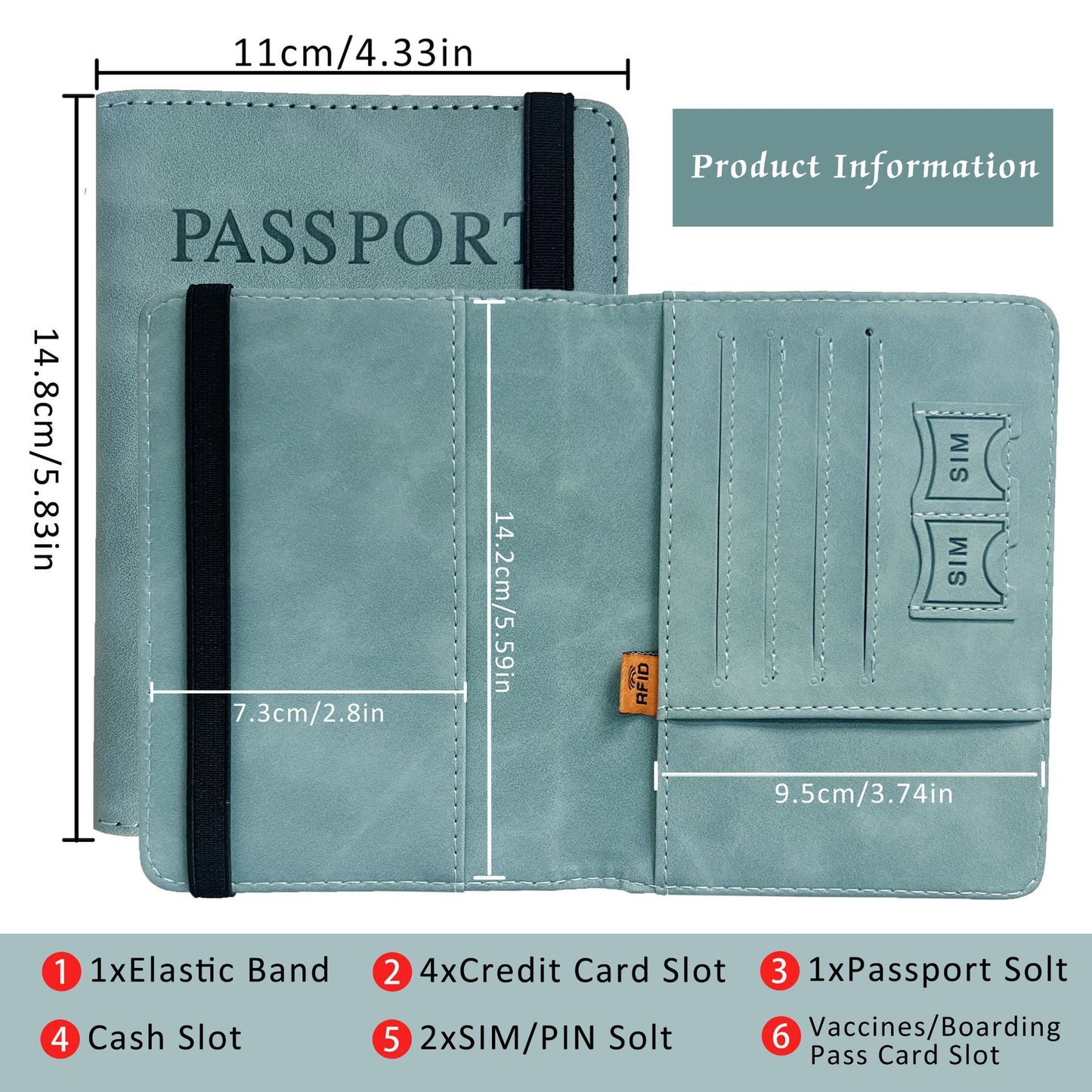 2026 New Combo Passport Holder with Credit Card and Boarding Pass Slots