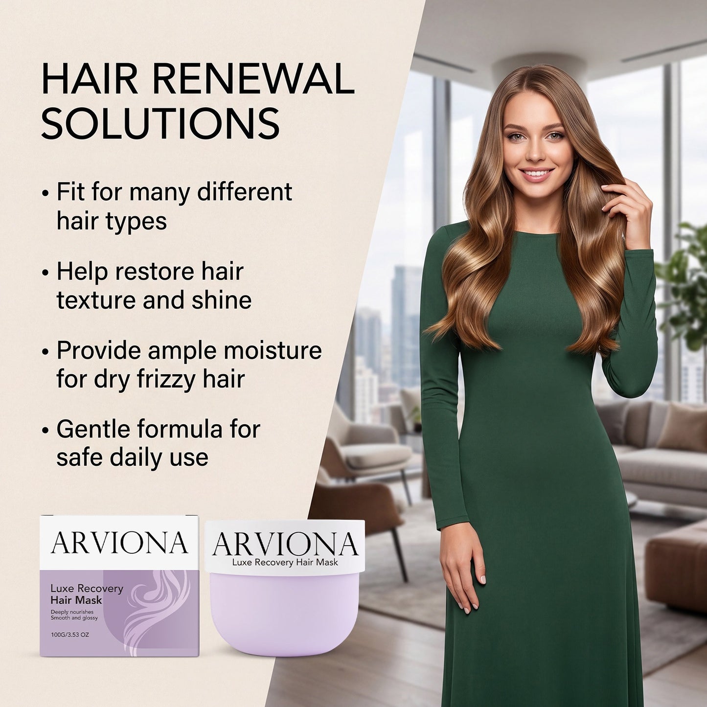 Deep Conditioner For Dry Damaged Hair, Overnight Hair Treatment MaskWith Protein, Keratin, Biotin Collegen Split