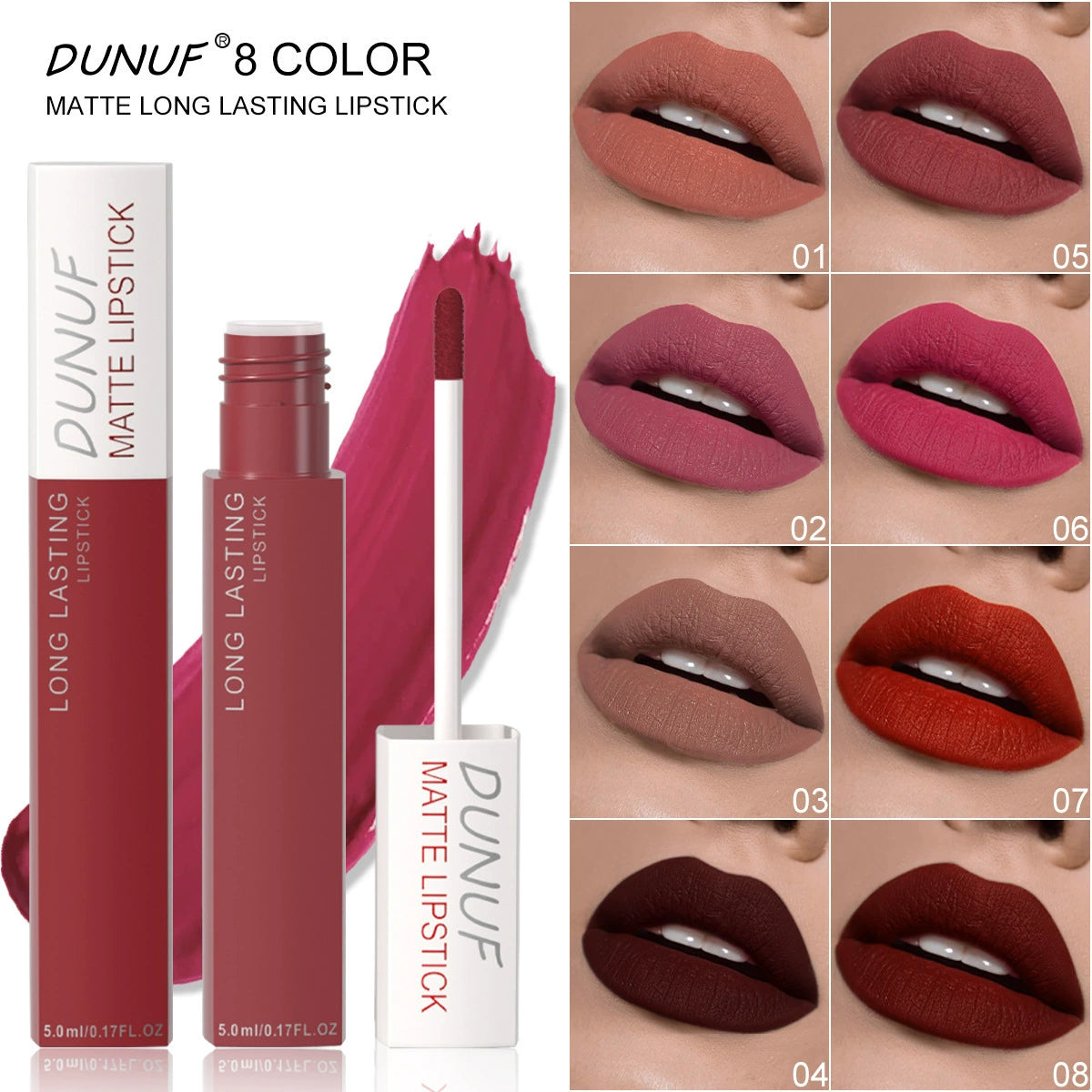 8pcs High-Value Matte Lip Gloss Set