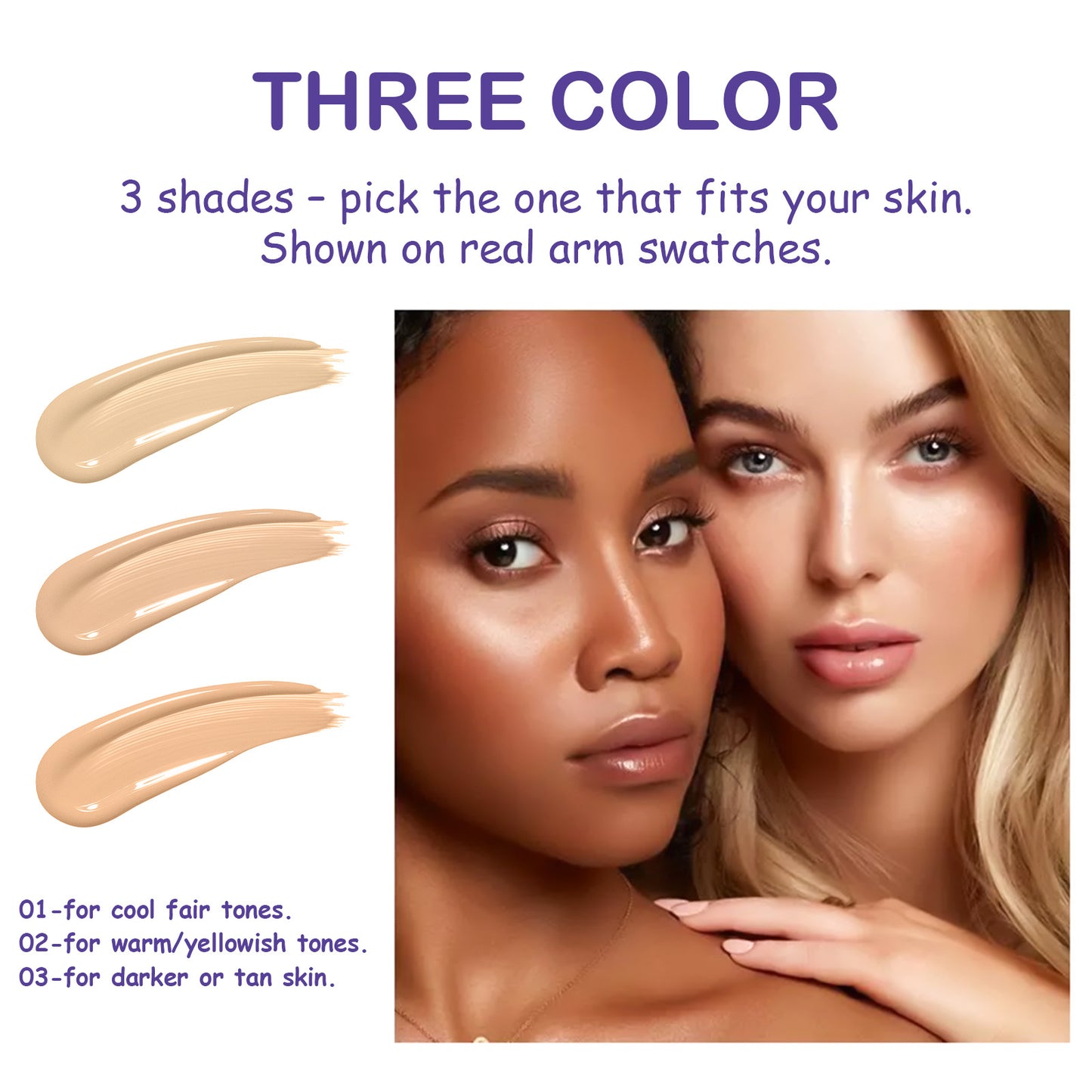 Full Coverage Creamy Foundation Waterproof with SPF 30+++ Blurring, Smoothing & Nourishing