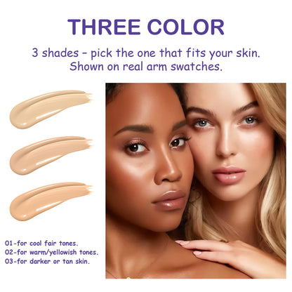Full Coverage Creamy Foundation Waterproof with SPF 30+++ Blurring, Smoothing & Nourishing