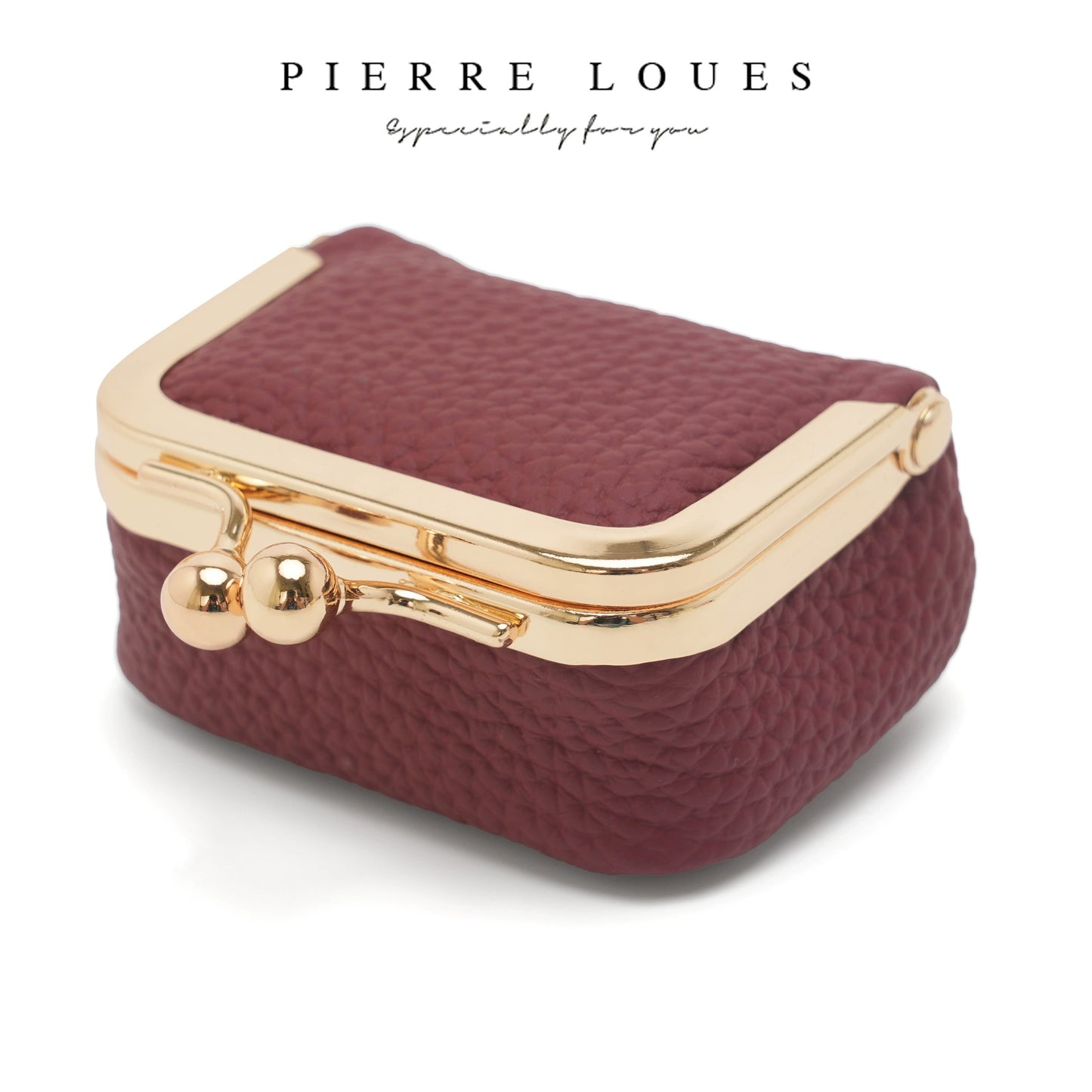 Mini Jewelry Box - Portable Vintage-Inspired Genuine Leather Coin Purse Jewelry Case with Kiss Lock