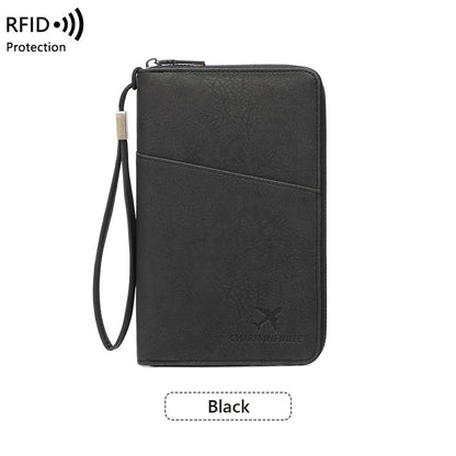 New RFID Anti-magnetic Passport Holder - Long Zipper Passport Clip