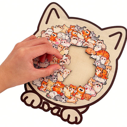 Irregular Cute Animal Wooden Puzzle With Stand