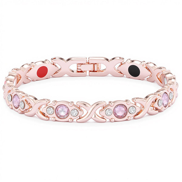 Women's Magnetic Chain Bracelet with Crystal Inlay