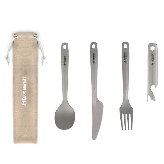 Pure Titanium 4 Sets Outdoor Camping Tableware Tool