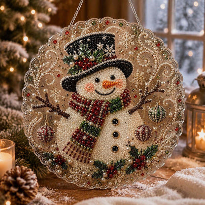 Christmas Pearl Diamond Painting Suncatcher Kit for Home Decor and Holiday Gifts