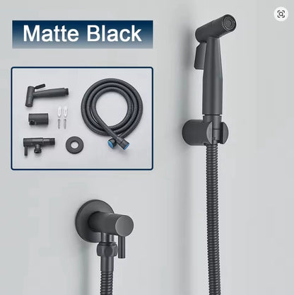 Wall Mounted Stainless Steel BrushedFaucet - Bathroom Cloth Diaper Sprayer Kit