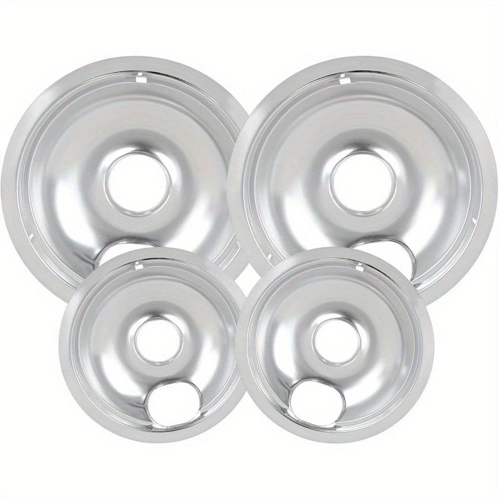 4-Piece Drip Pans Set - Compatible with GE Stoves