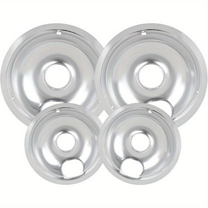 4-Piece Drip Pans Set - Compatible with GE Stoves