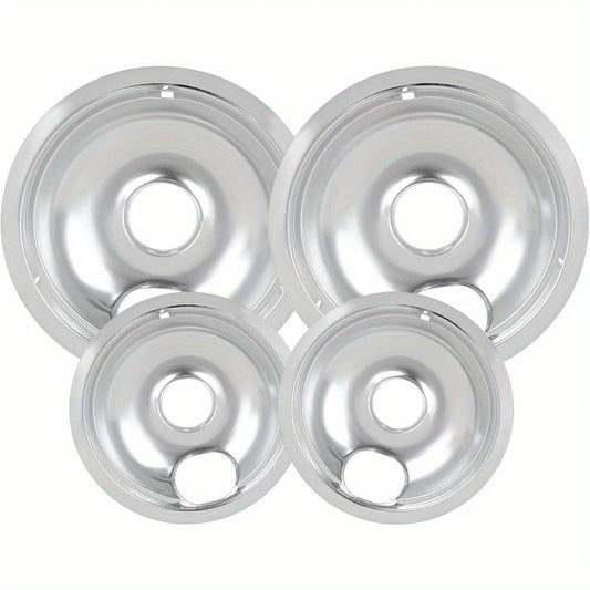 4-Piece Drip Pans Set - Compatible with GE Stoves