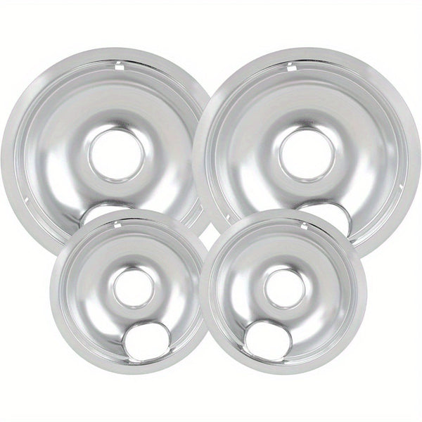 4-Piece Drip Pans Set - Compatible with GE Stoves