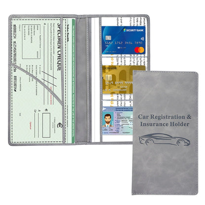 Car Registration & Insurance Card Holder - Magnetic Closure Vehicle Organizer