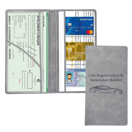 Car Registration & Insurance Card Holder - Magnetic Closure Vehicle Organizer