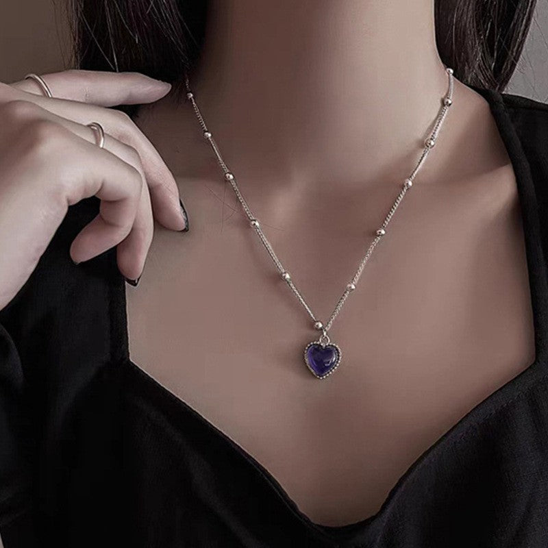 Mood Pendant Necklace Heart-Shaped Temperature-Sensitive Color-changing Necklace