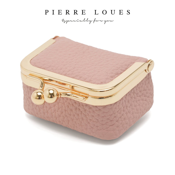 Mini Jewelry Box - Portable Vintage-Inspired Genuine Leather Coin Purse Jewelry Case with Kiss Lock