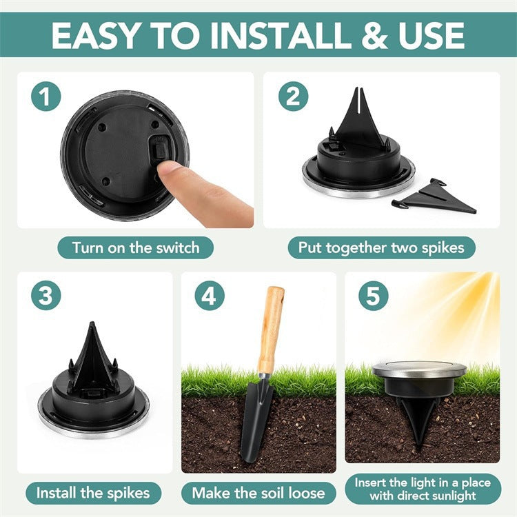 Solar Ground Mini Light Auto Working Solar Powered Outside Pathway Lights