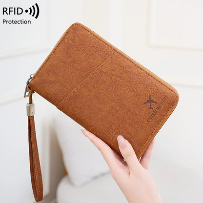 New RFID Anti-magnetic Passport Holder - Long Zipper Passport Clip