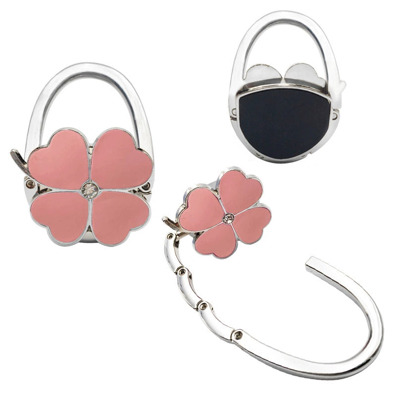 Zinc Alloy Buckle Four Leaf Clover Bag Hook - External Drip Oil Design Hanging Accessory