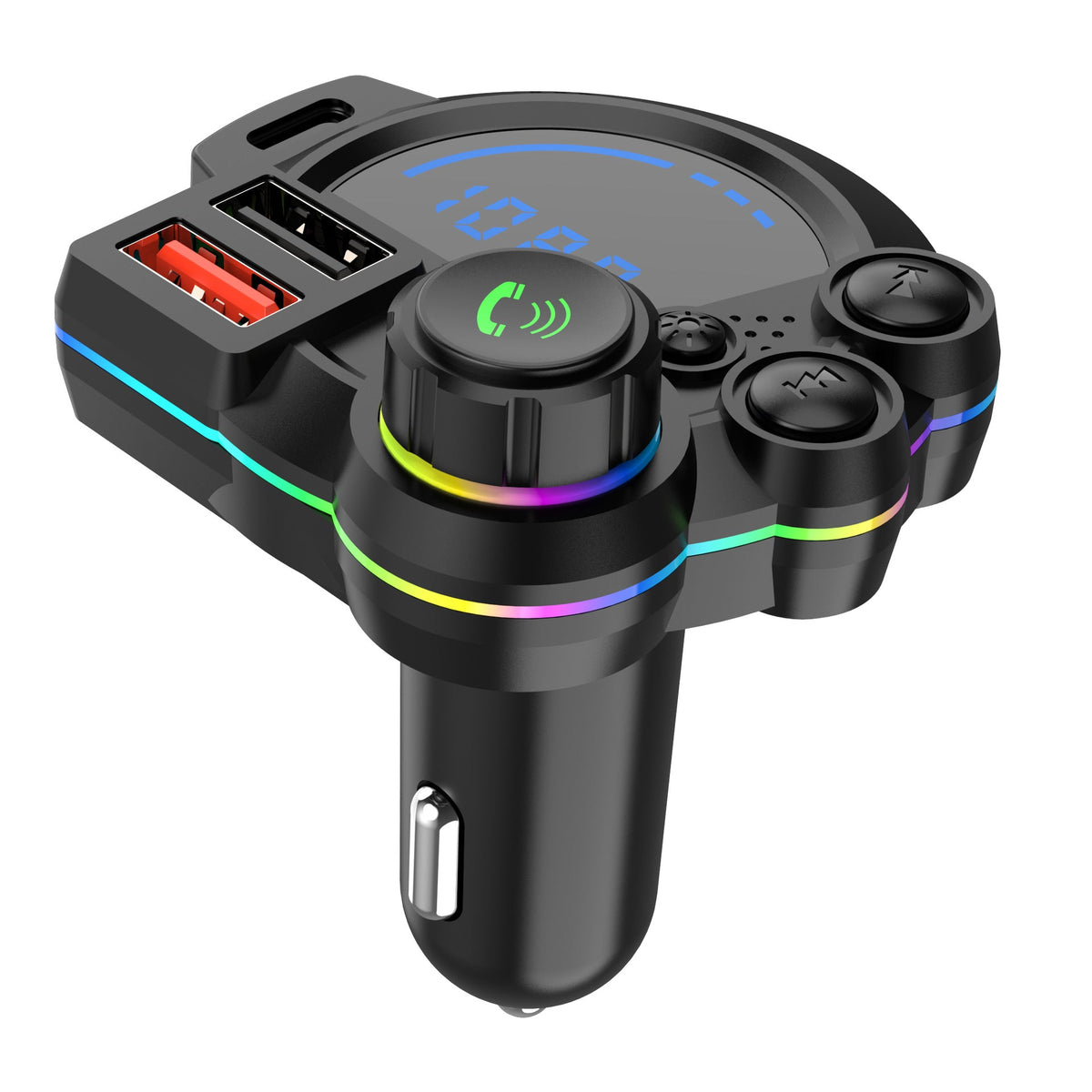 Bluetooth 5.3 FM Transmitter Car Accessory with PD20W Fast & QC3.0 Support Dual USB Charging