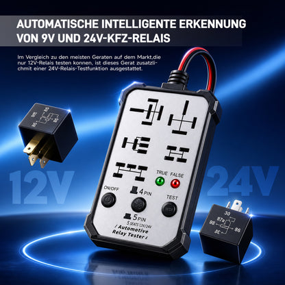 12V/24V Multi-Pin Automotive Relay Tester with Battery Clips