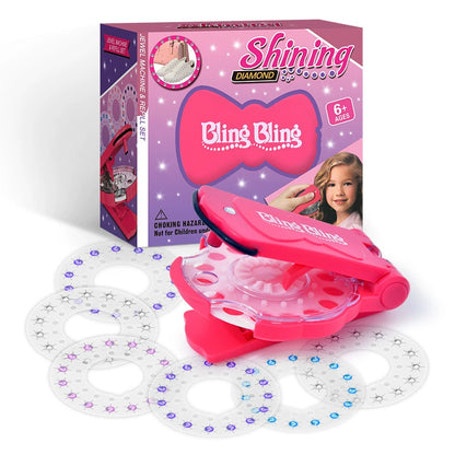 No-Heat Hair Gem Stamper (360 Glitter Diamonds) - DIY Bling Styling Tool for Girls