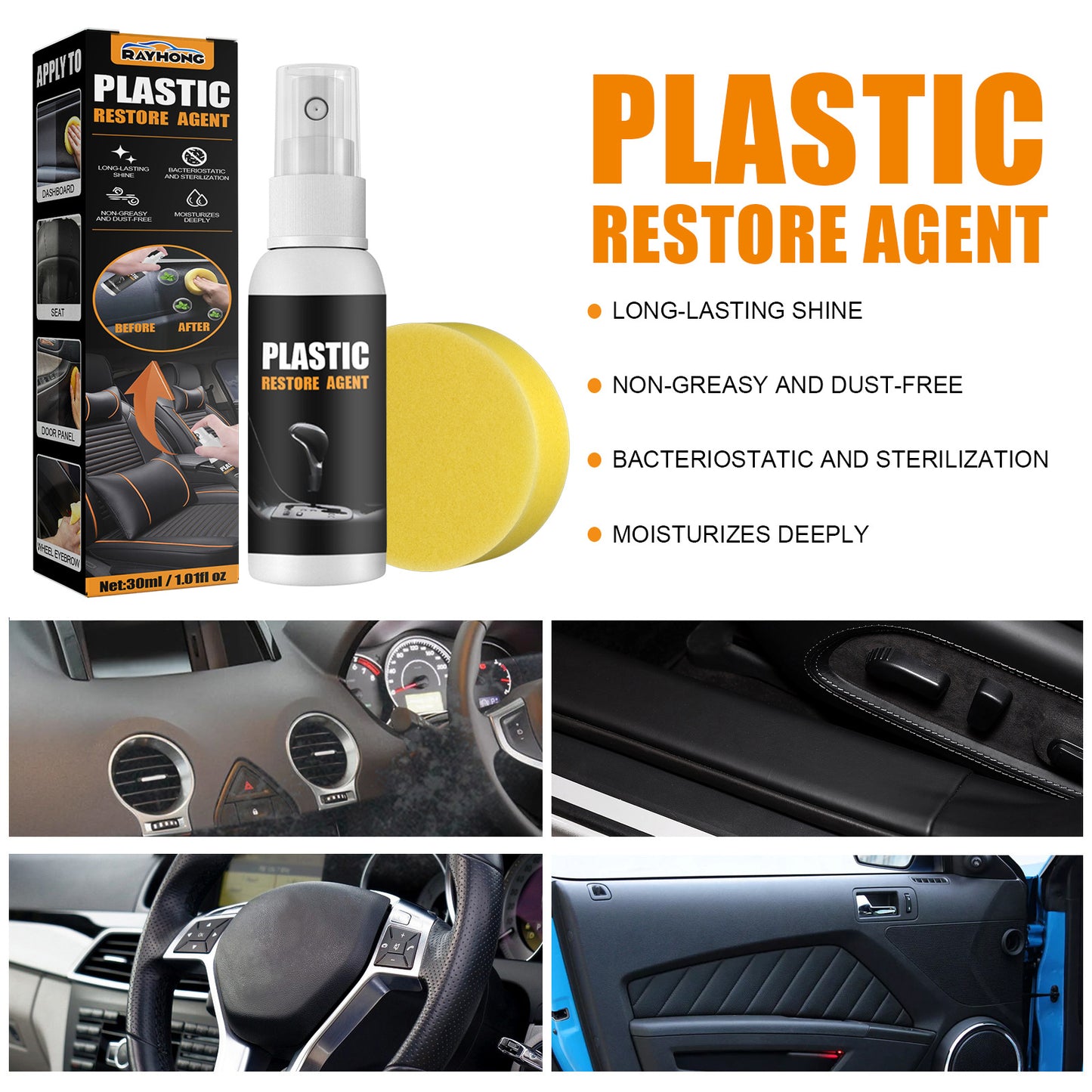 2 Pack Car Plastic Restorer Decal Restore Protectant Agen