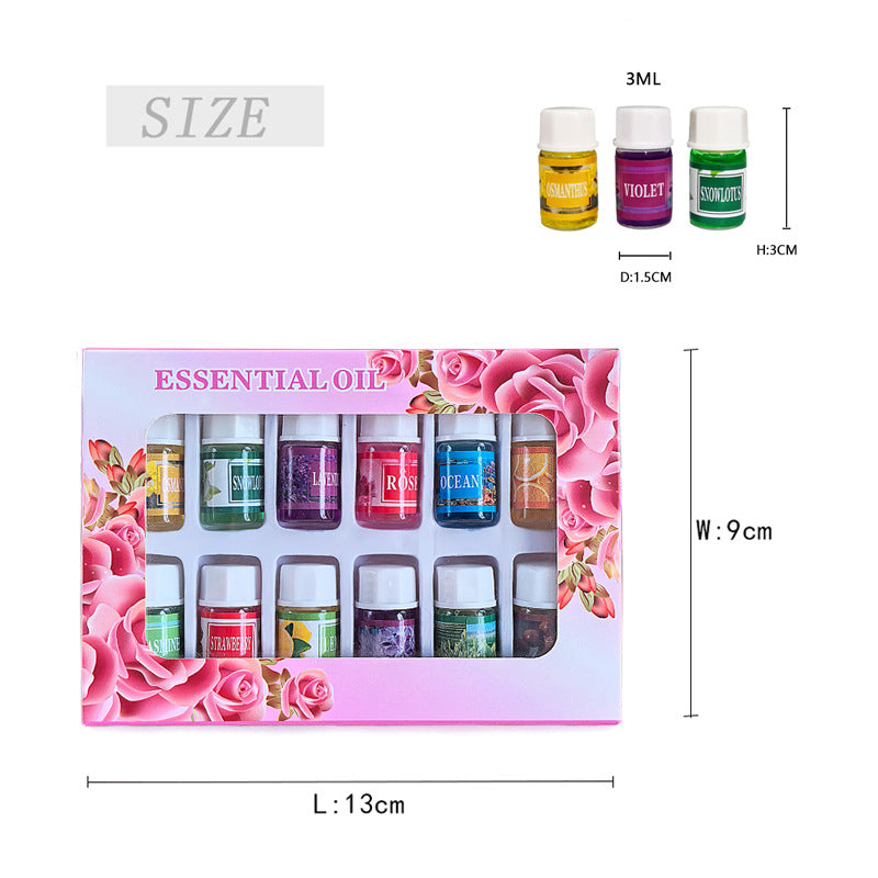 Portable Color-Changing LED Humidifier with 12-Piece Essential Oil Set