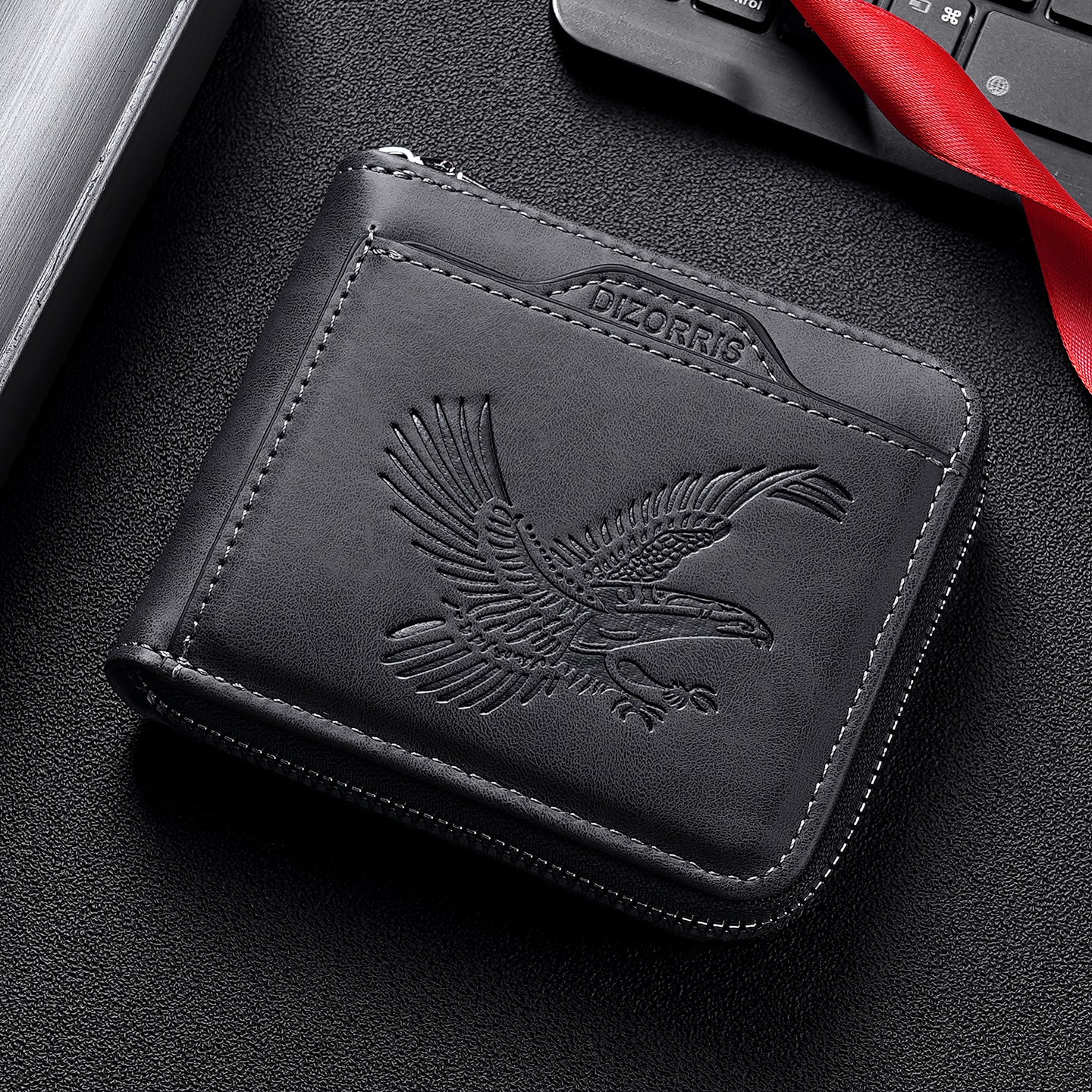 Men's Vintage Eagle Embossed Leather Wallet