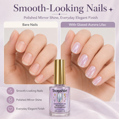 Glazed Donut Lilac Mirror Aurora Nail Strengthener Fast Air-Drying
