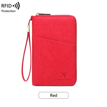 New RFID Anti-magnetic Passport Holder - Long Zipper Passport Clip
