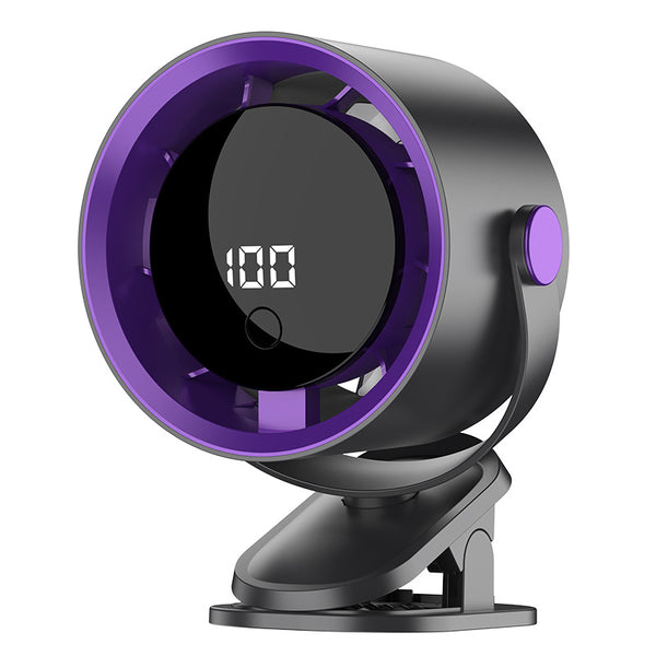 LED Rechargeable Strong Airflow Clip-on Fan for Car
