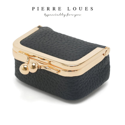 Mini Jewelry Box - Portable Vintage-Inspired Genuine Leather Coin Purse Jewelry Case with Kiss Lock