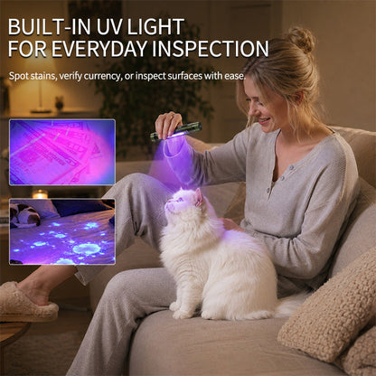 Flashlight Rechargeable,800 Lumen Small Flashlight with Magnetic Clip & Base