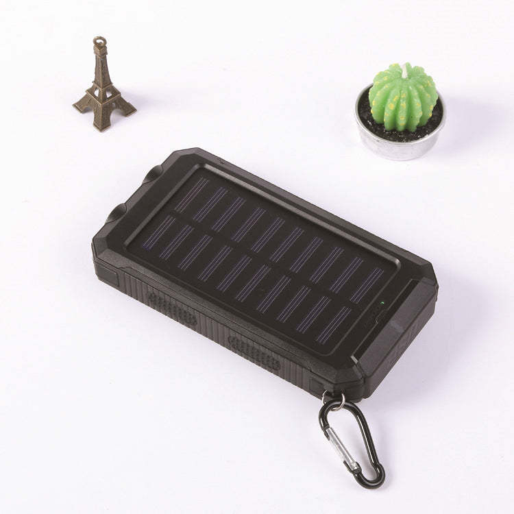20000mAh Fast Charging Solar Power Bank with Dual LED Flashlight & Compass