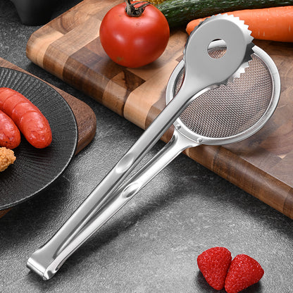 Stainless Steel Food Clip Kitchen Long Oil Filter